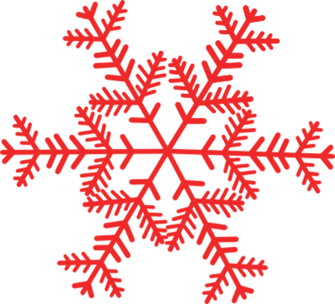 a red snowflake on a white background