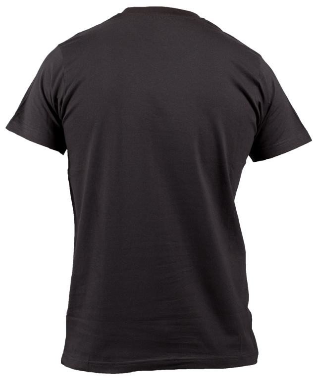 a black t - shirt on a white background