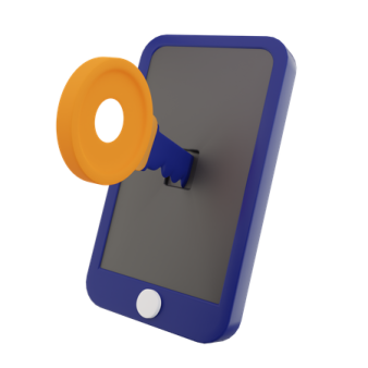 a cell phone with an orange ring attached to it