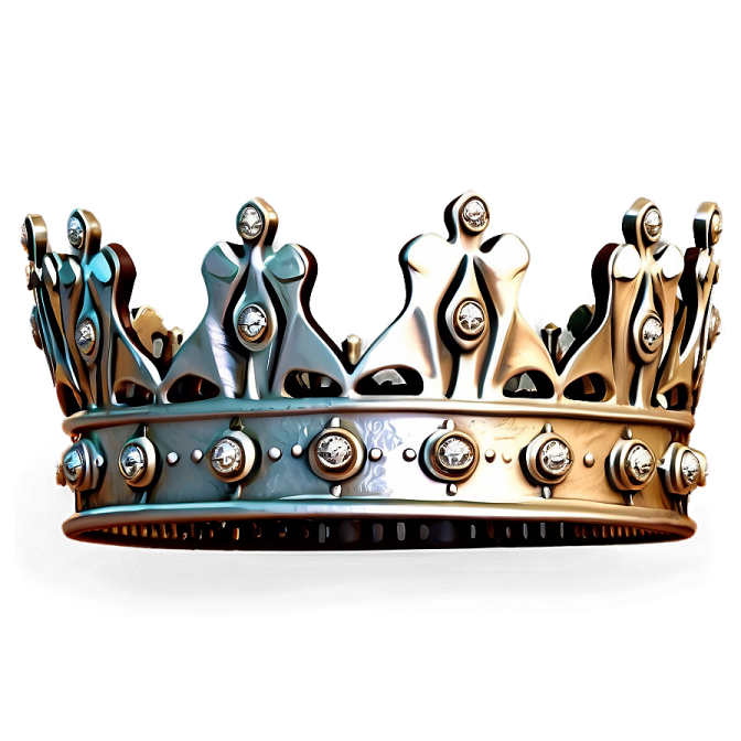 a metal crown on a white background