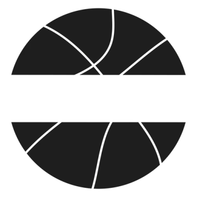 a basketball ball in the center of a circle