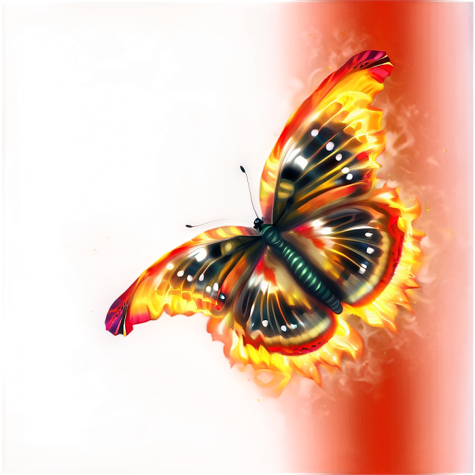 a picture of a butterfly on fire
