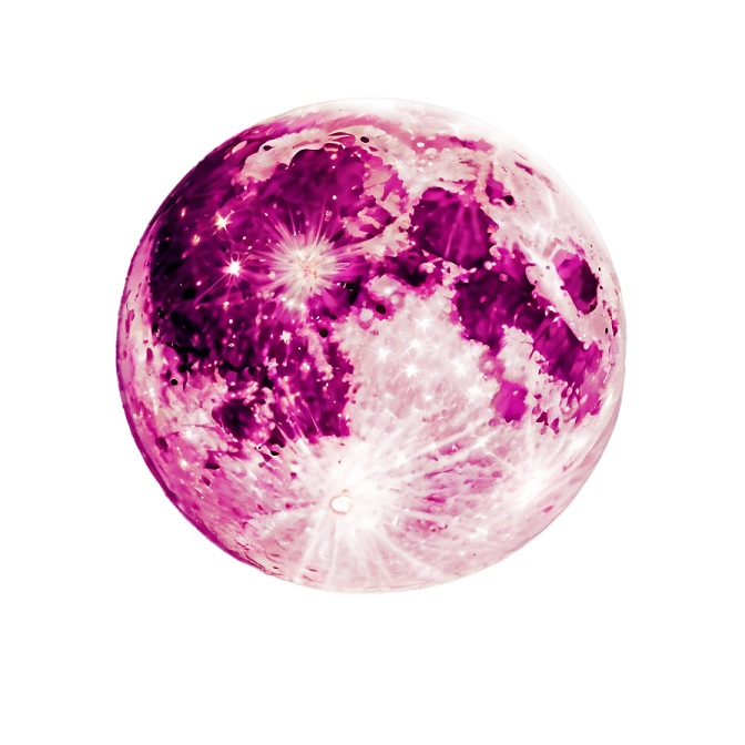 a pink moon with stars on it