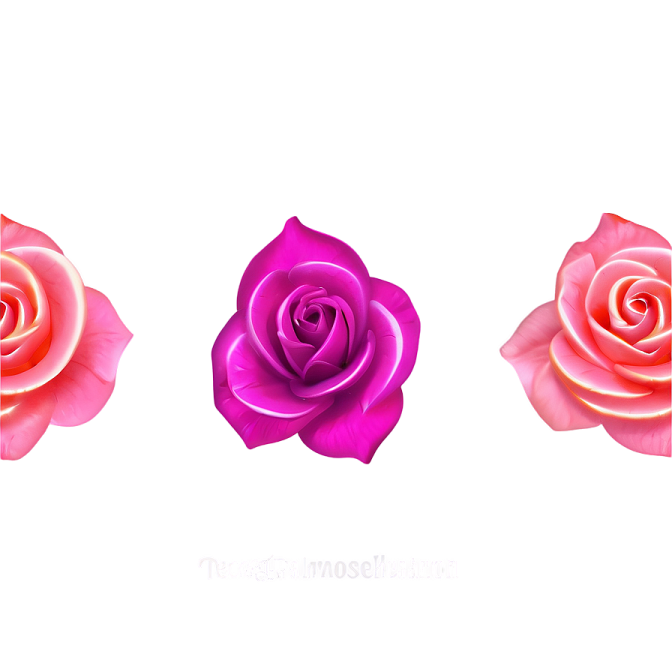 three pink roses on a white background
