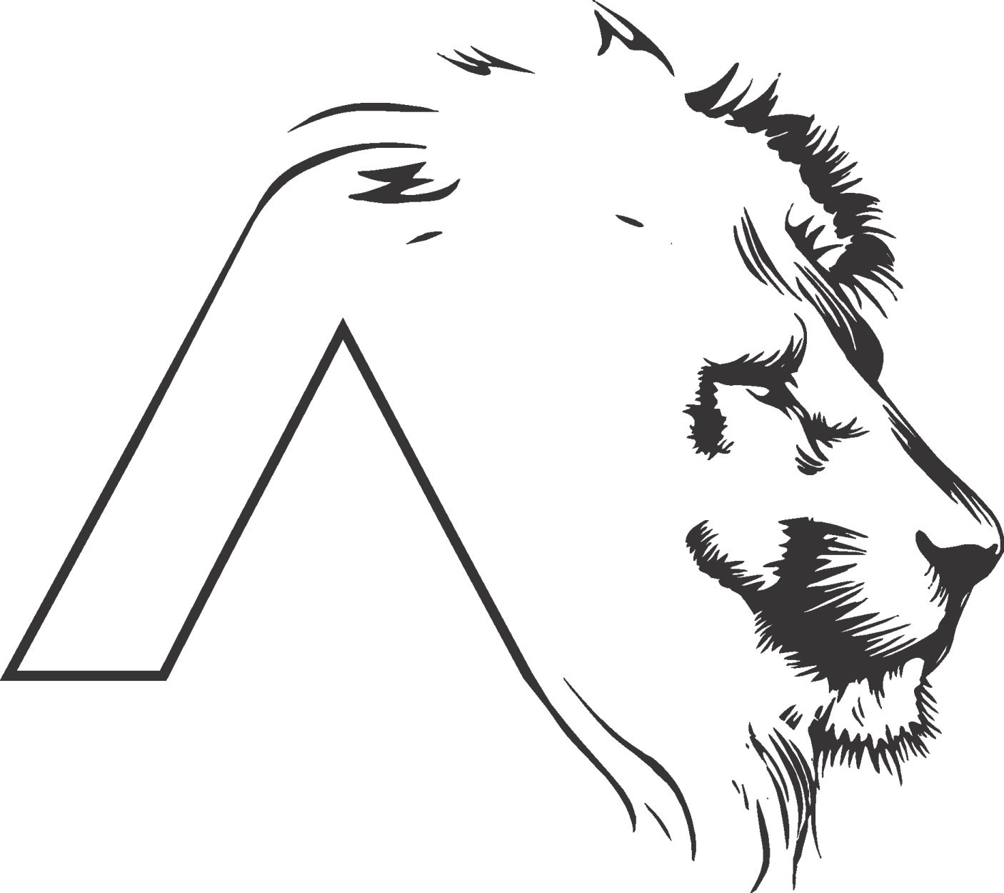 the letter a with a lion head