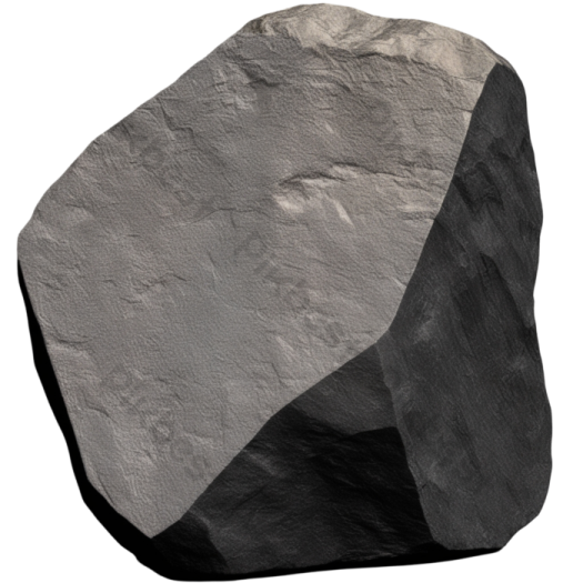 a large rock on a white background