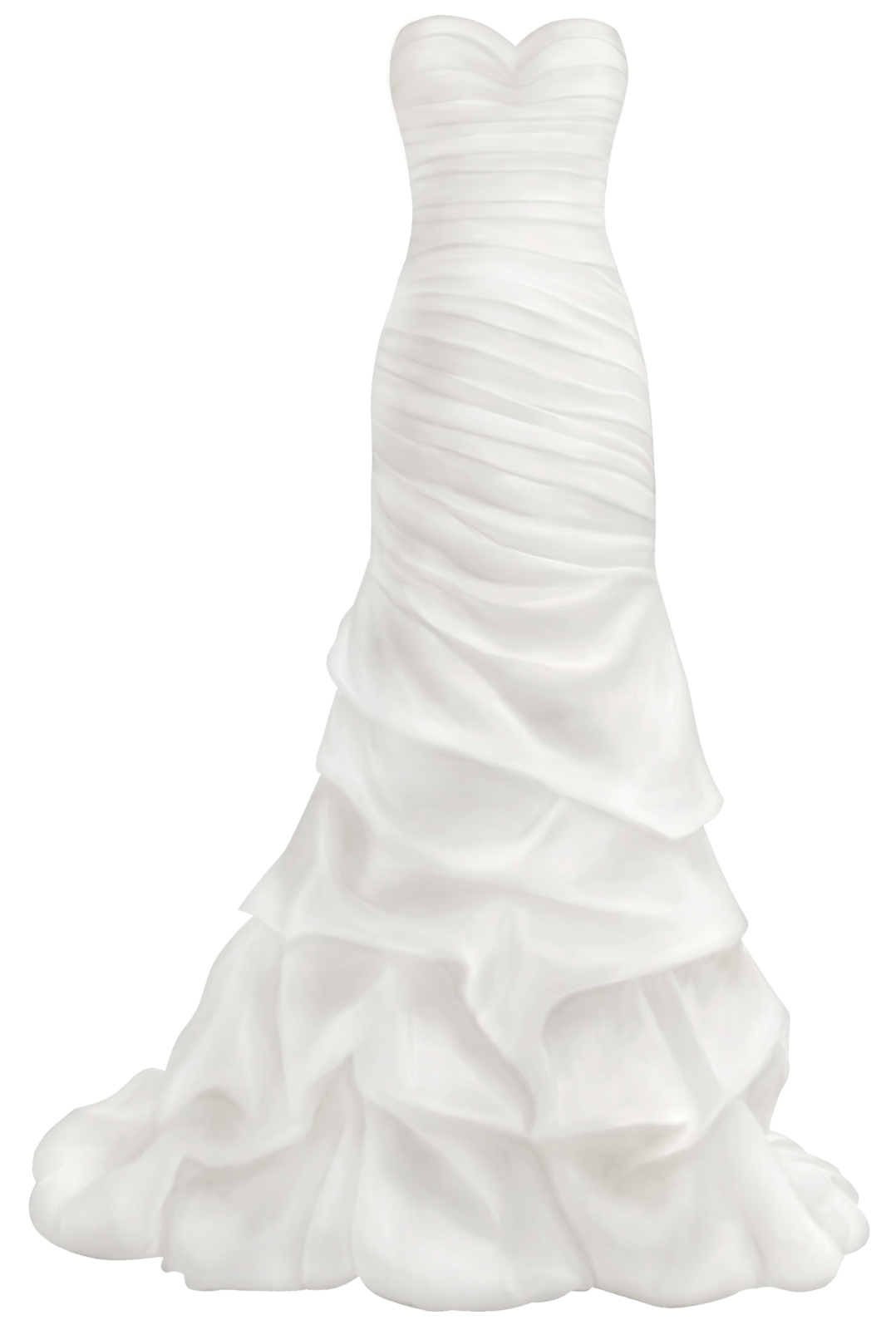a wedding dress on a white background