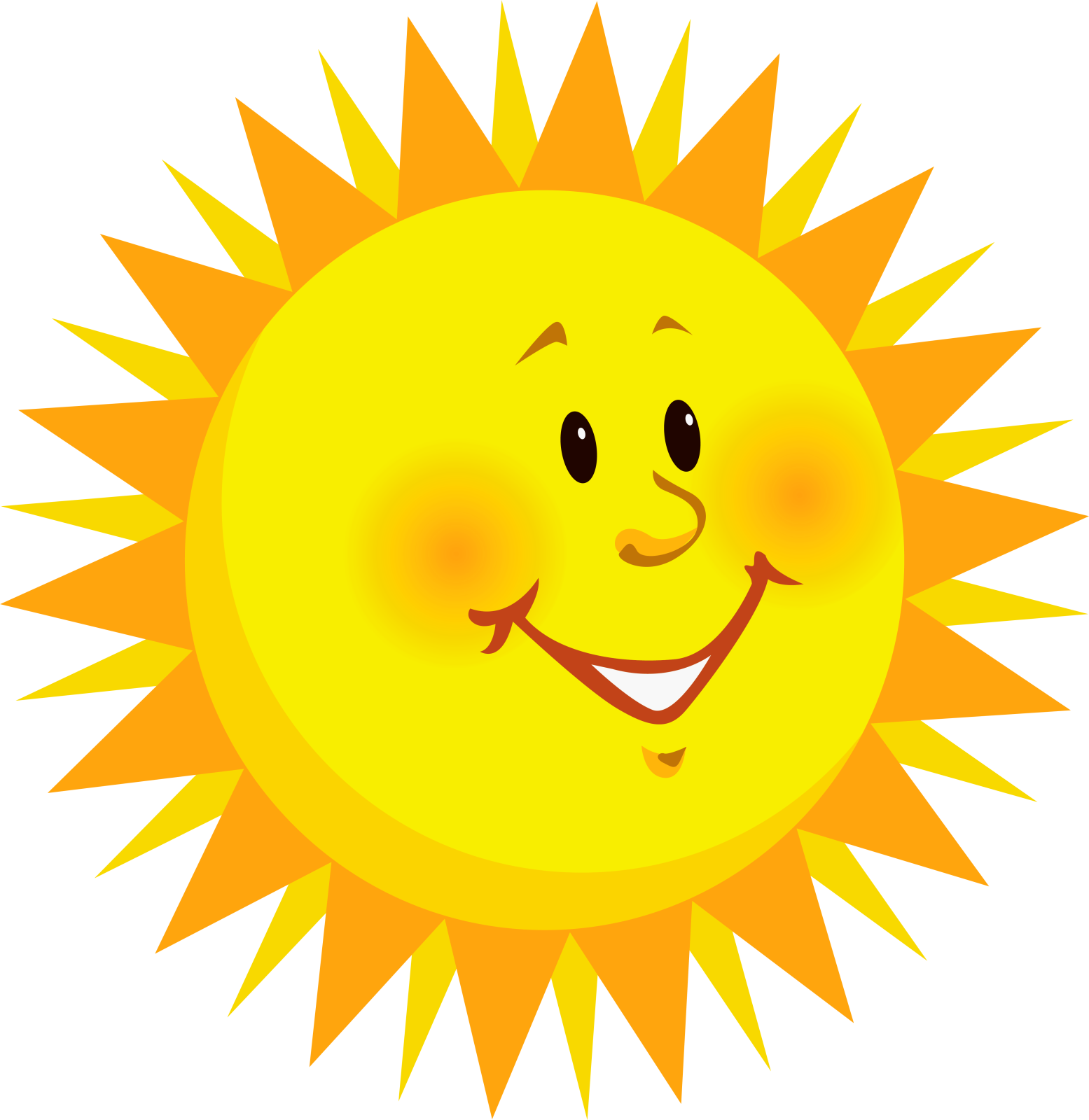 a smiling sun with a big smile