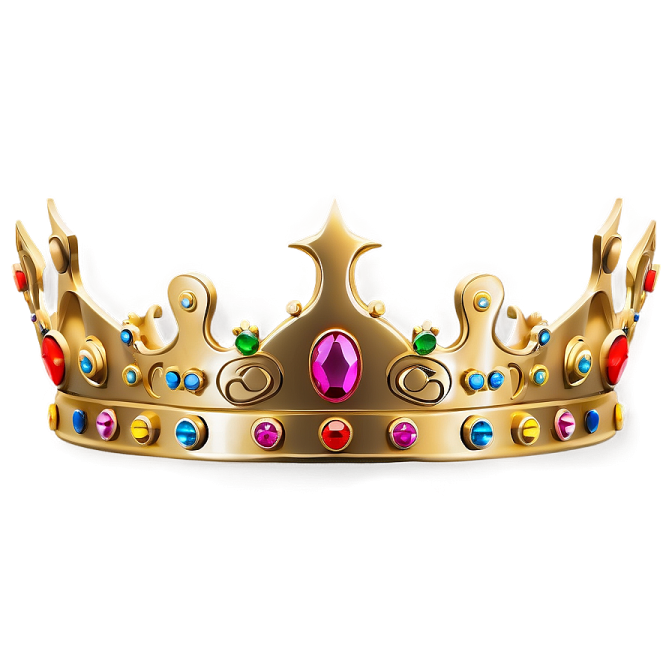 a golden crown with colorful gems