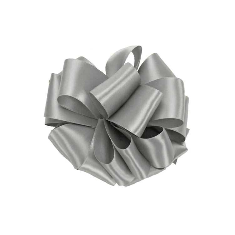 a gray bow on a white background