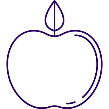 an apple with a candle on it