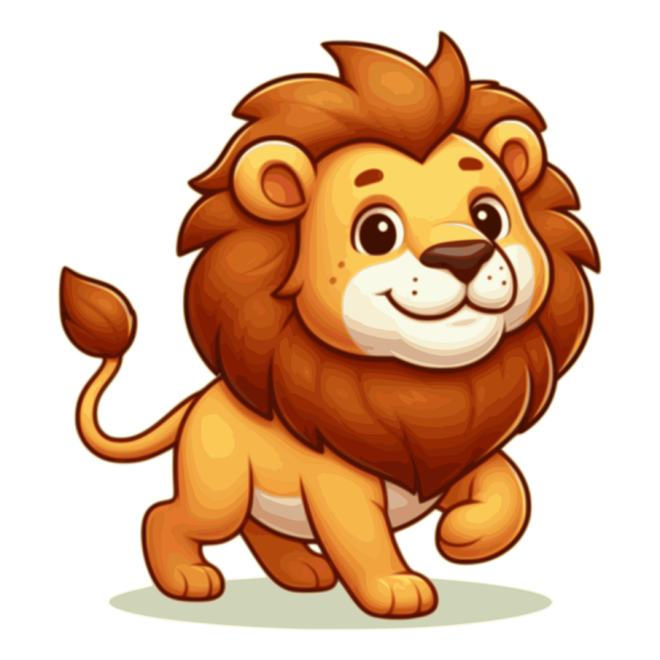 a cartoon of a lion