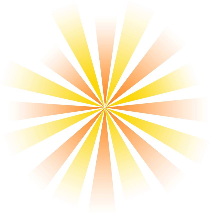 a yellow sun burst on a white background