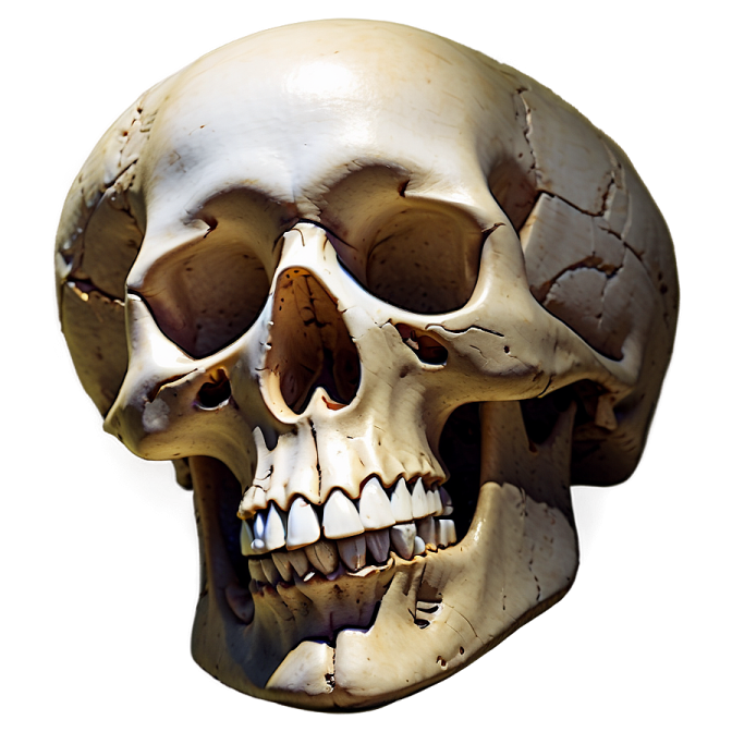 a human skull on a white background