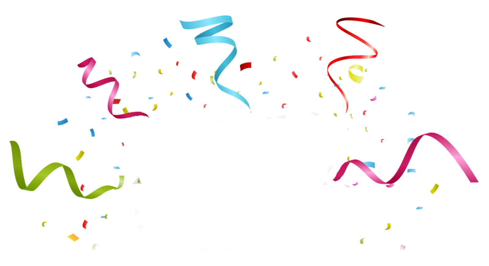 a bunch of colorful streamers on a white background
