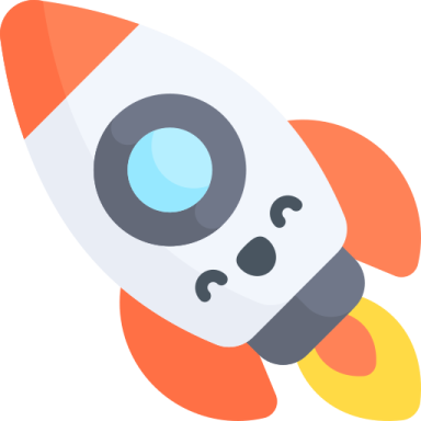 a rocket with a smiley face on it