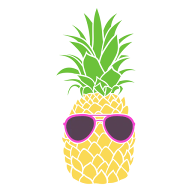 a pine with sunglasses on it