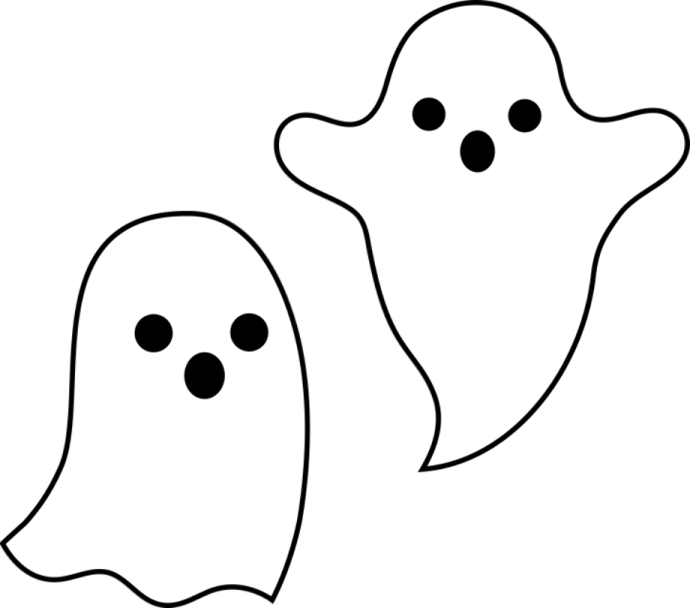 two ghosts on a white background