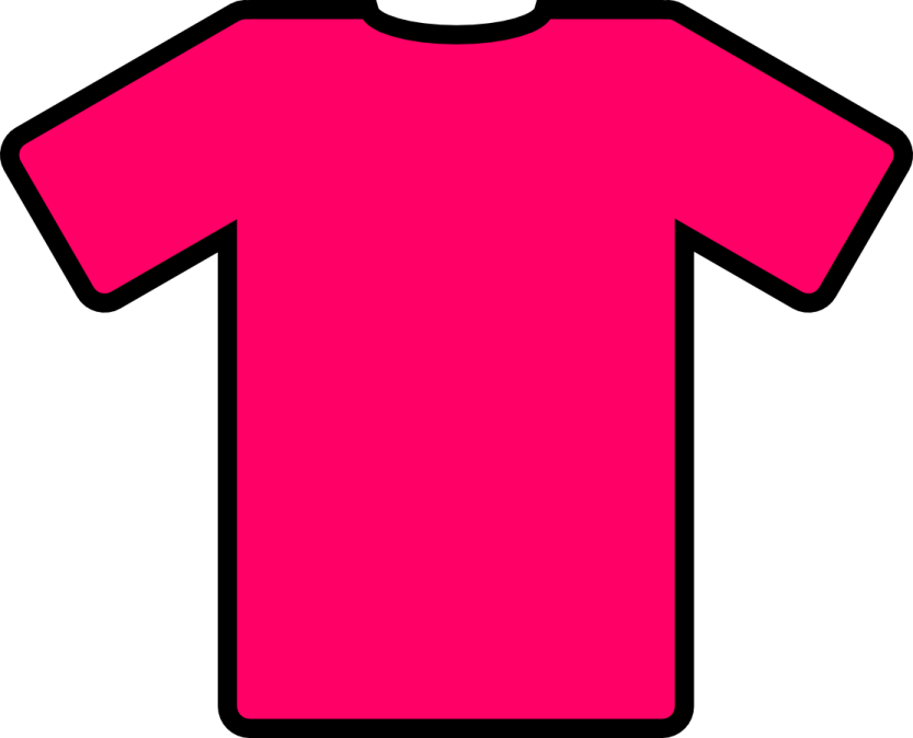 a pink t - shirt