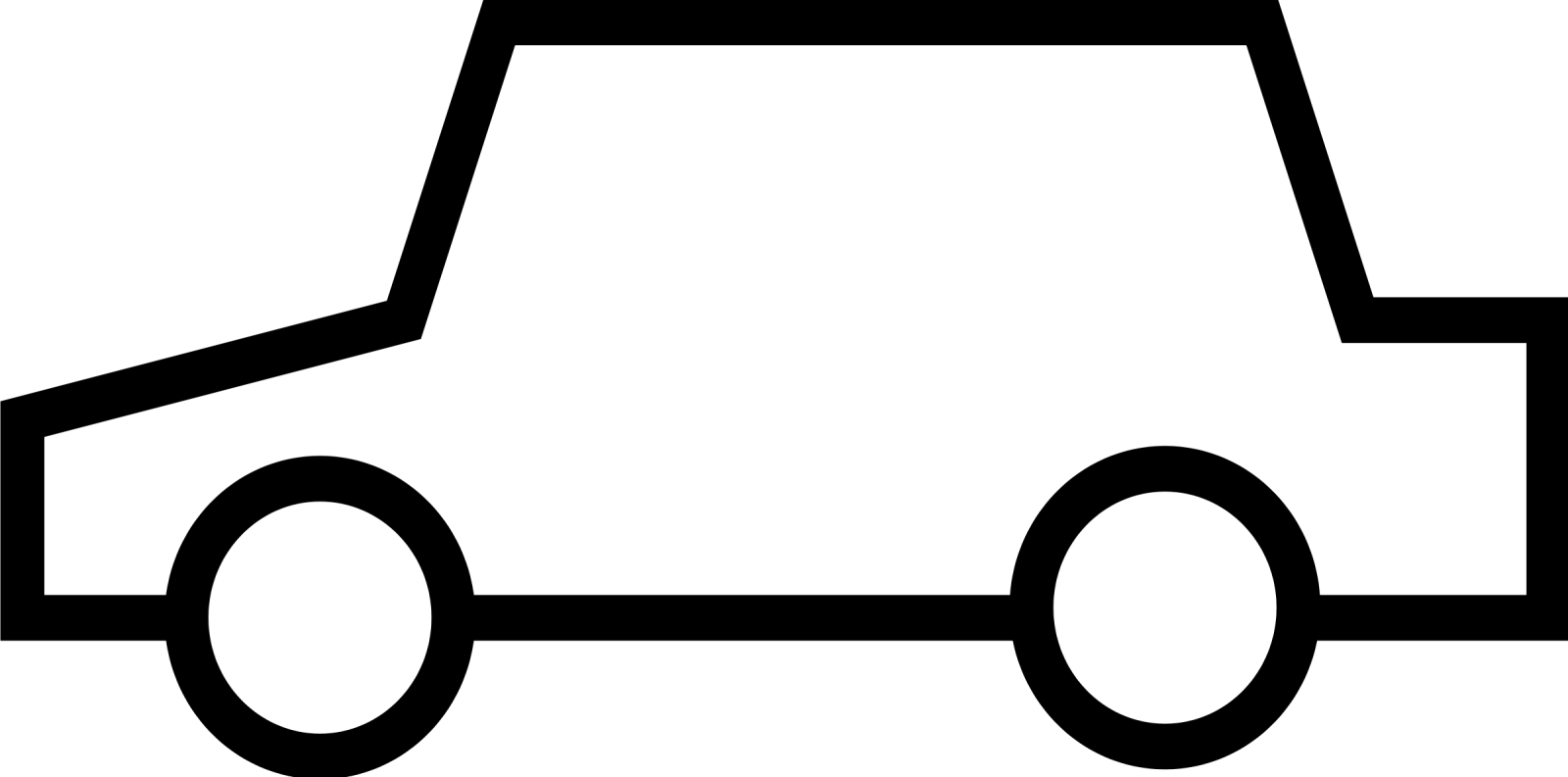 a black and white car icon