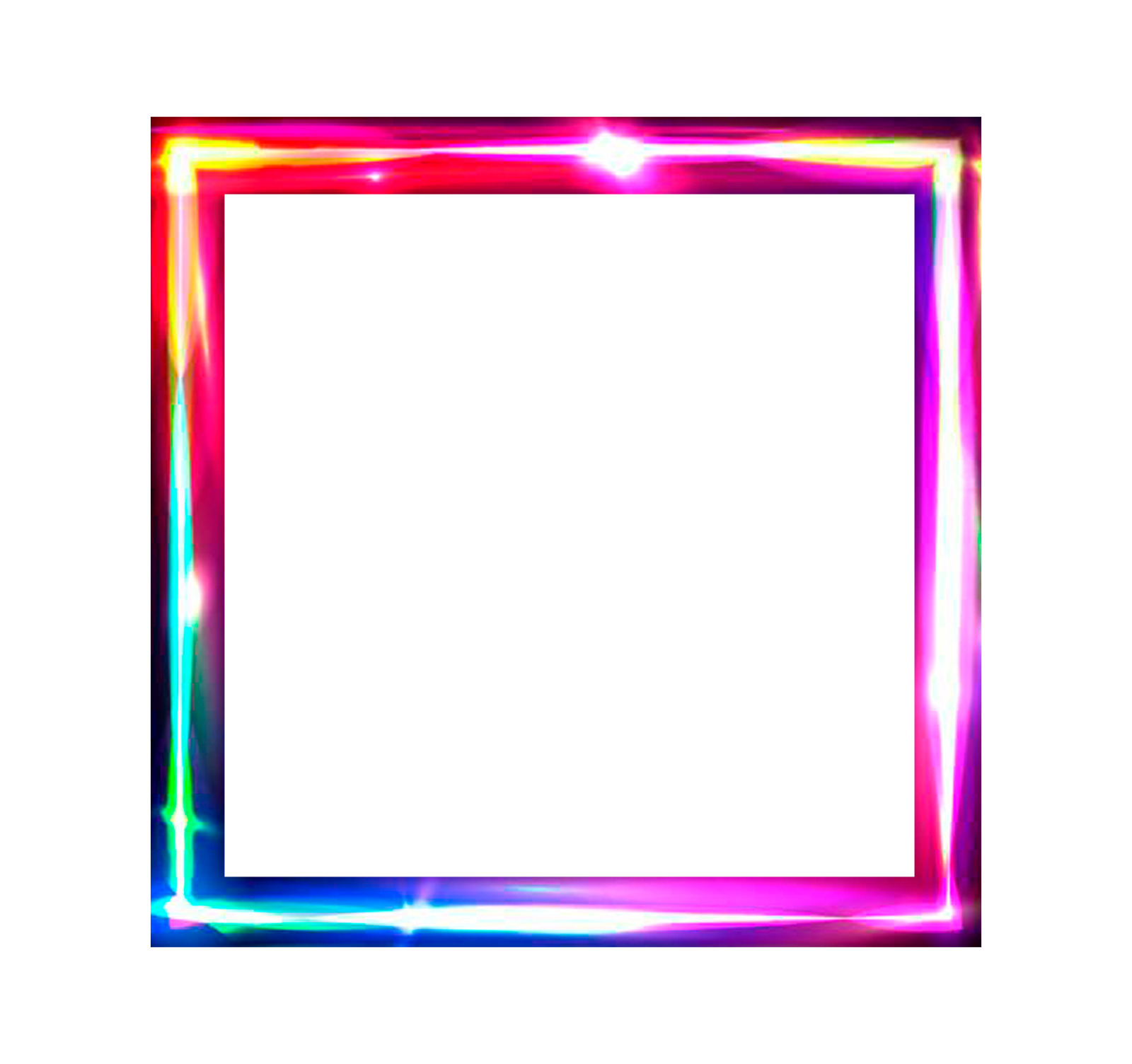 a rainbow colored frame on a white background