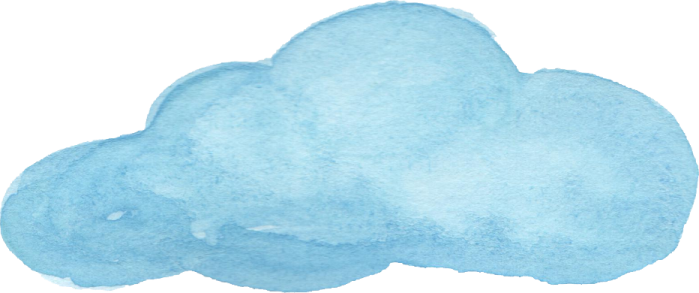 a blue cloud painted with watercolor