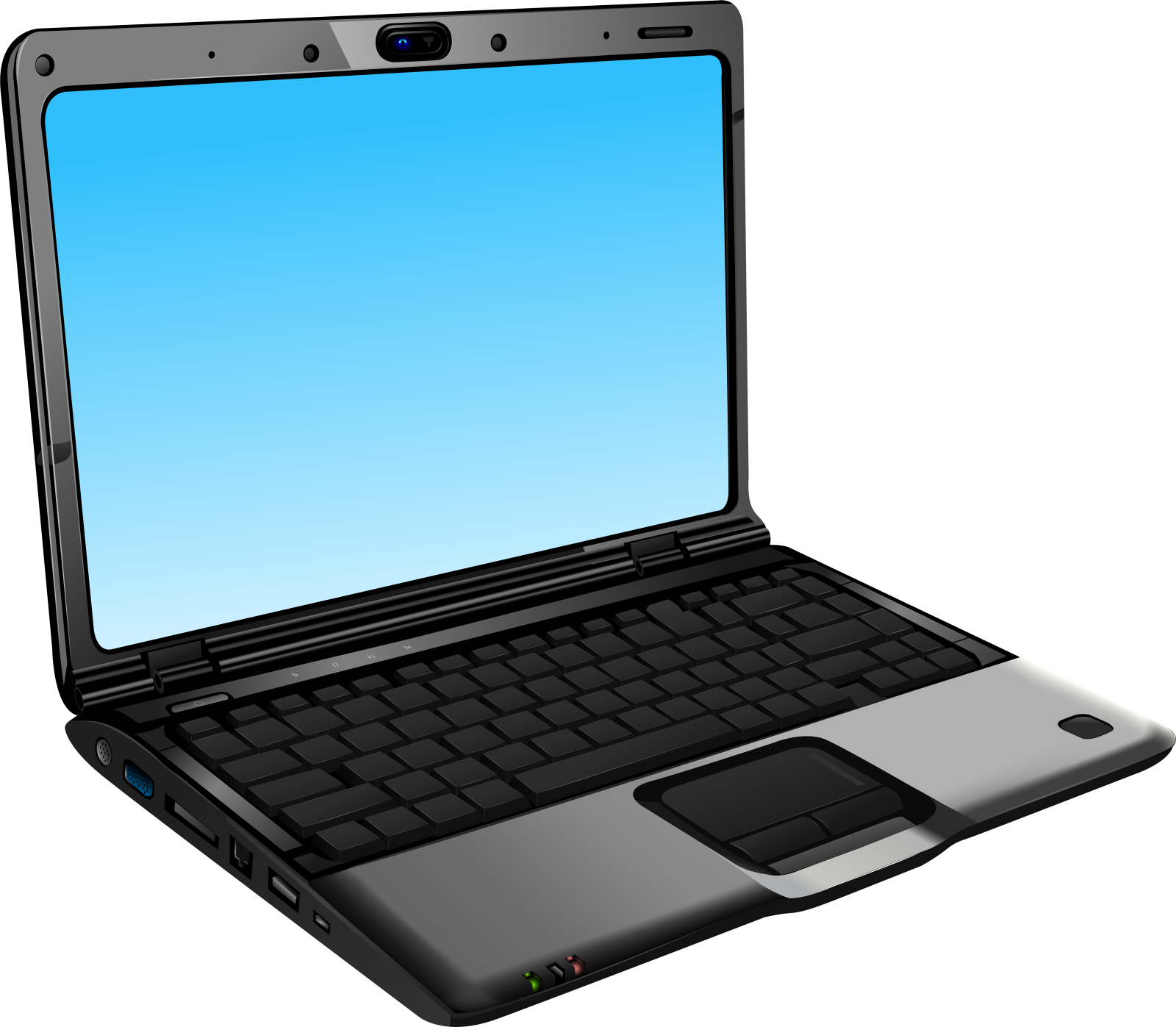 a laptop computer with a blue screen