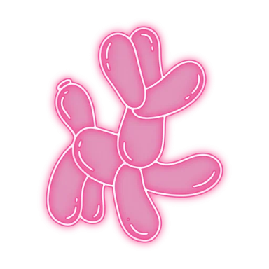 a pink balloon in the shape of a flower