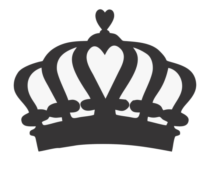 a black crown on a white background
