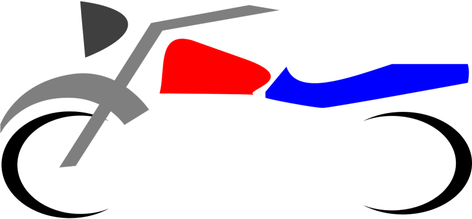 a blue and red bike with a white background