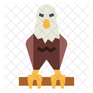 an eagle sitting on top of a wooden block