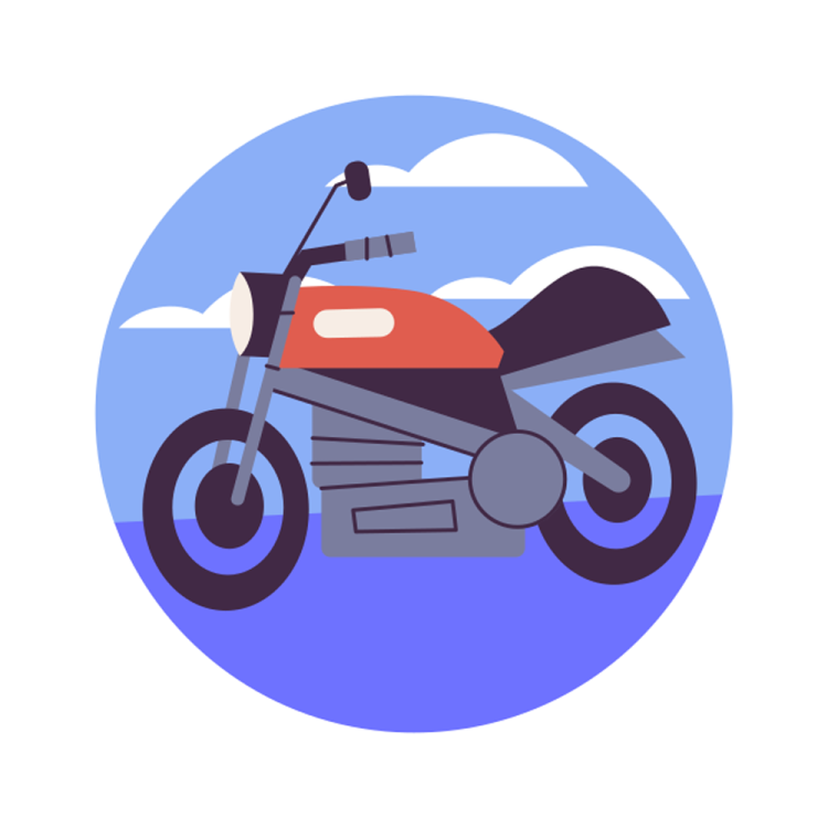 an illustration of a motorcycle on a white background