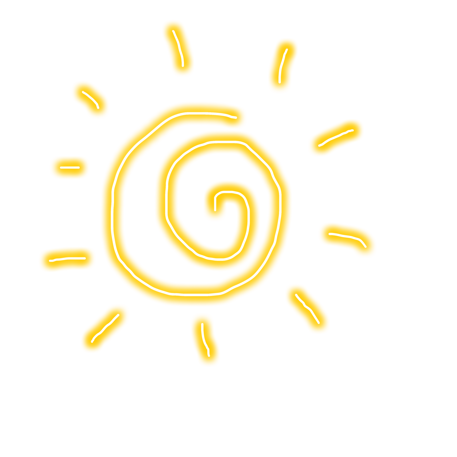 a yellow light bulb on a white background