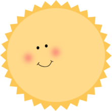 a cartoon sun with a smiling face
