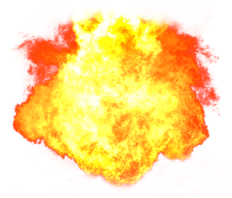 a yellow fire on a white background
