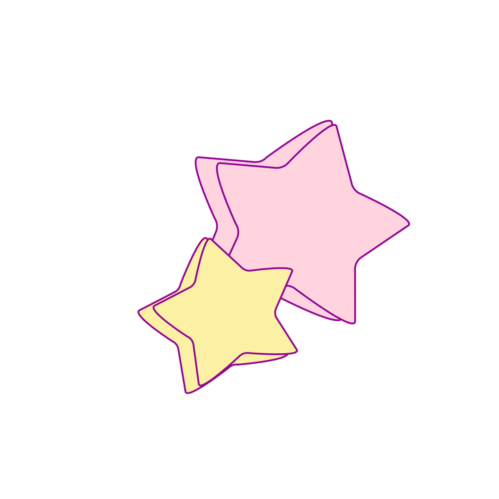 three stars on a white background