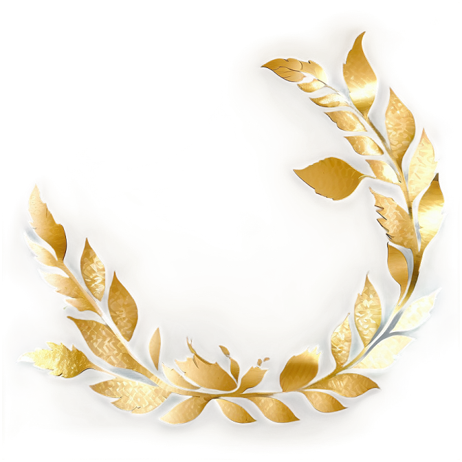 a gold laurel wreath on a white background