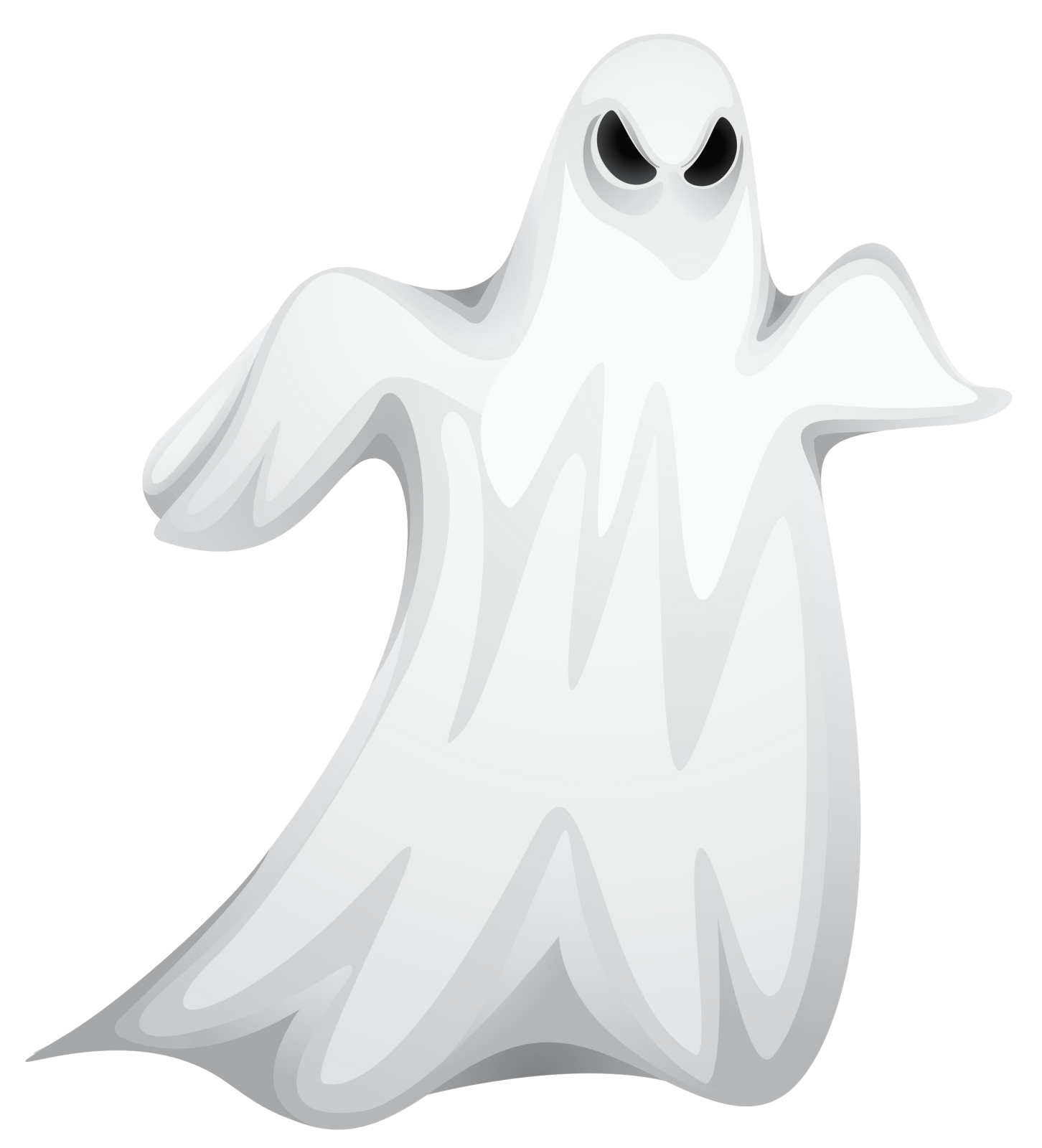 a white ghost with its arms spread out