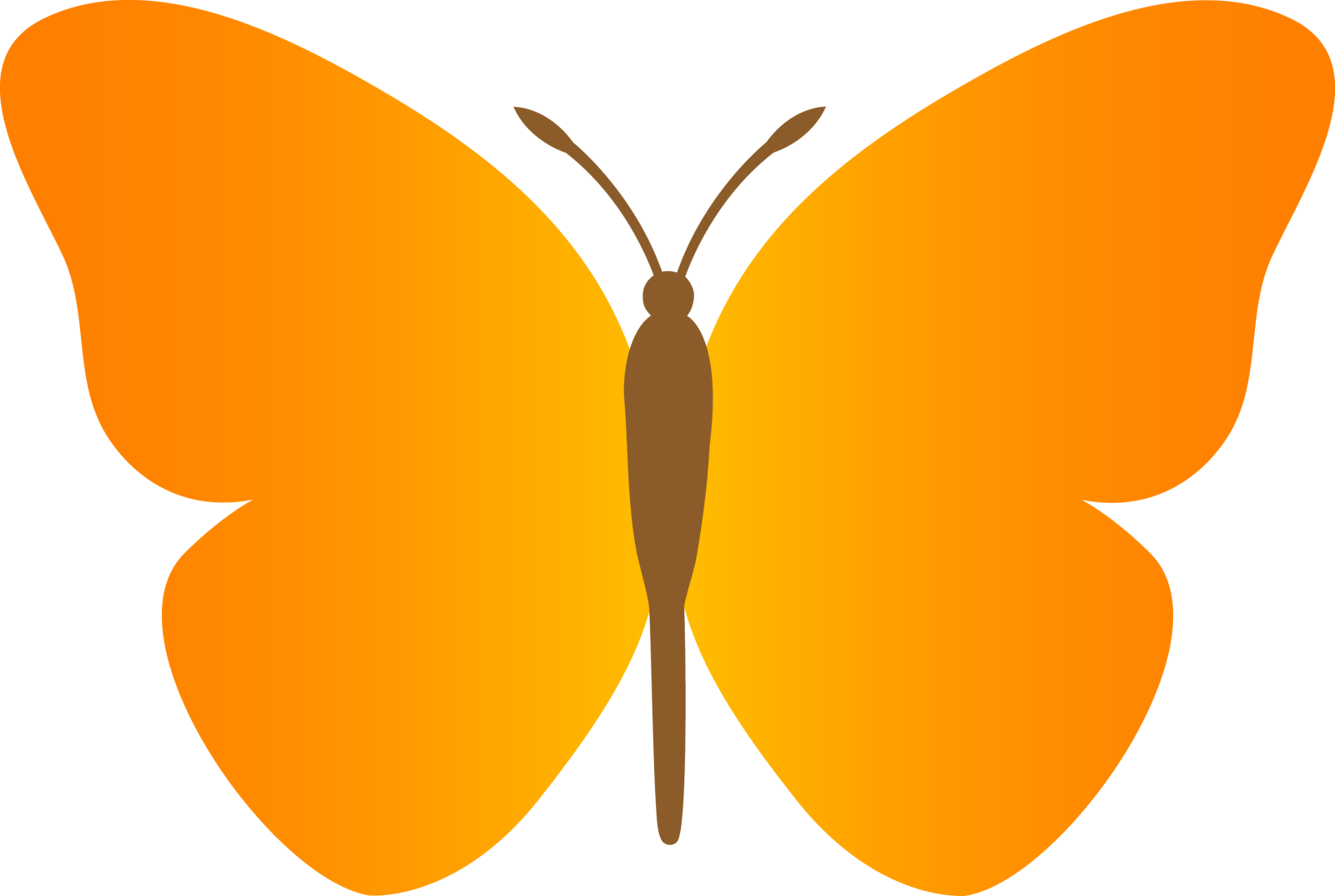 an orange butterfly on a white background