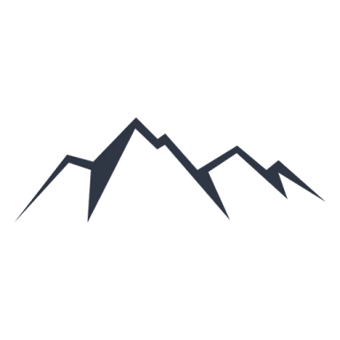 a black and white mountain icon