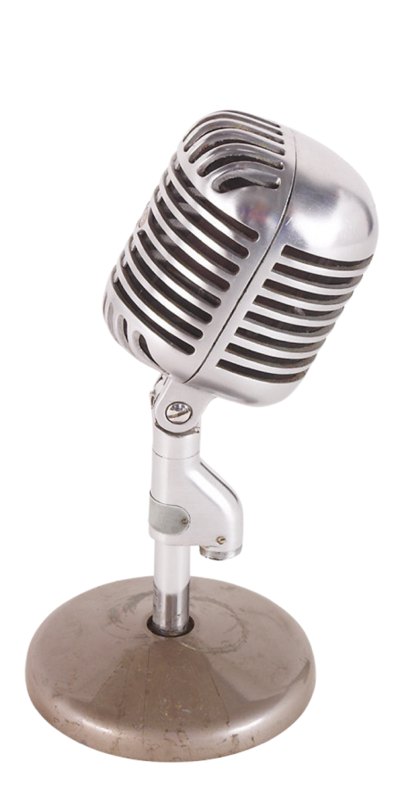 an old fashioned microphone on a white background