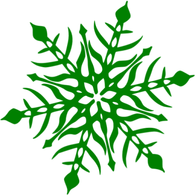a green snowflake on white background