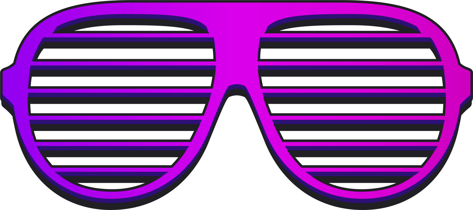 a pair of purple and black striped glasses