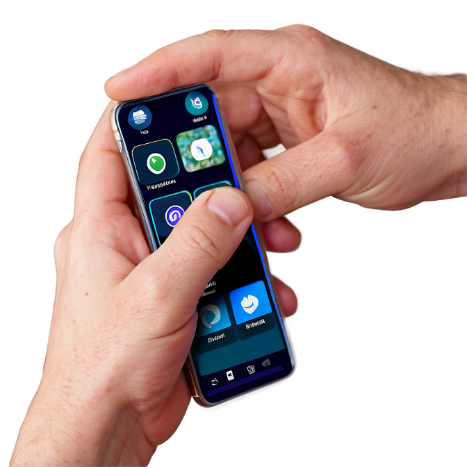 a person holding a smart phone in their hand