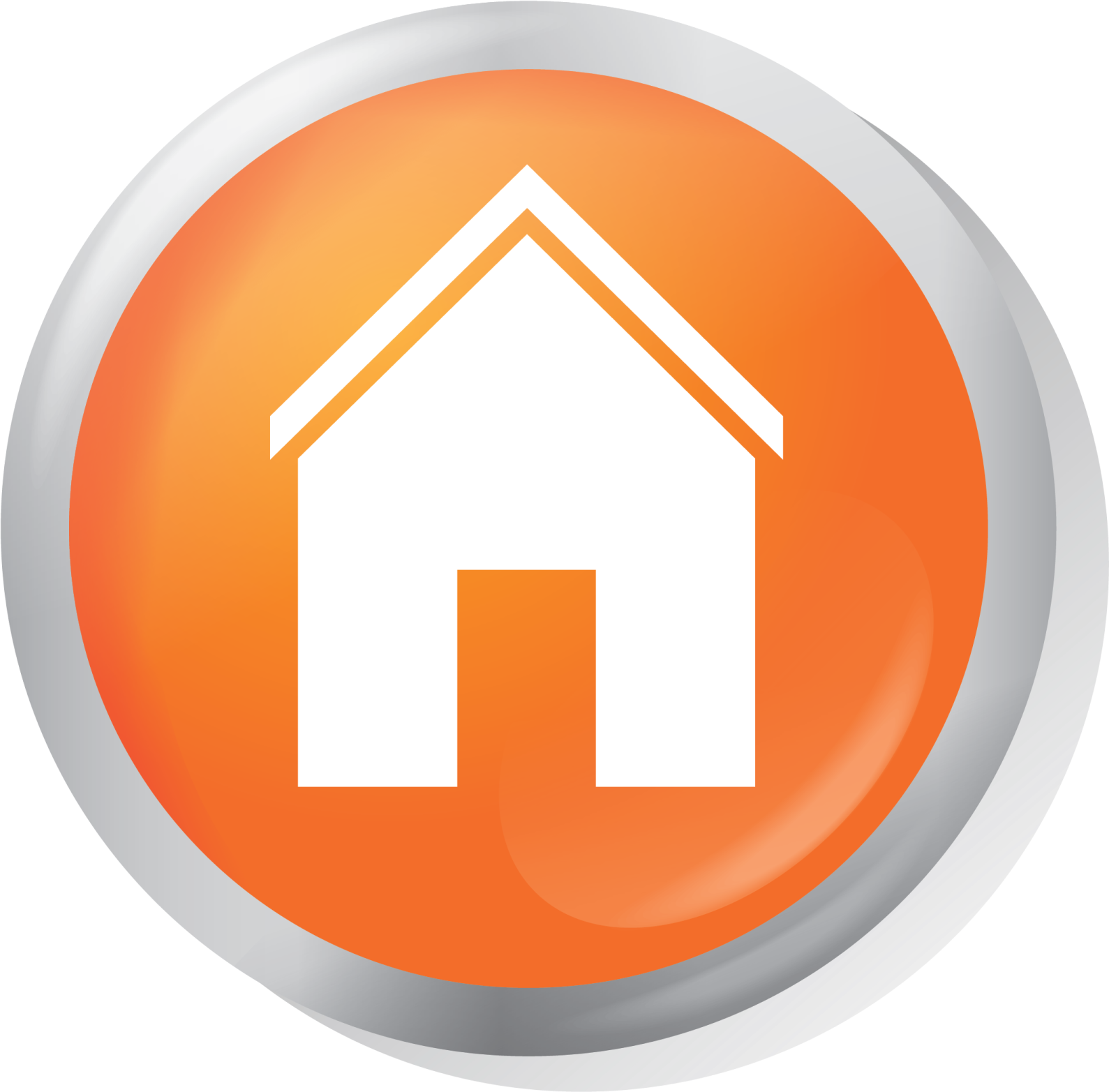an orange button with a white house icon