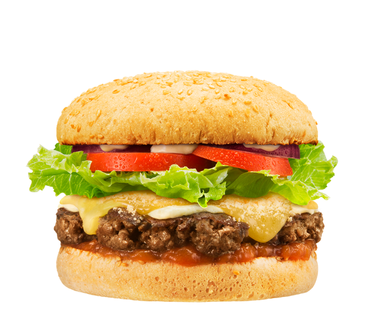 a hamburger on a white background