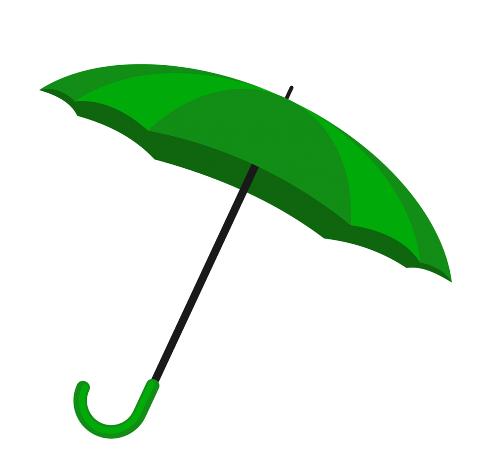 a green umbrella on a white background