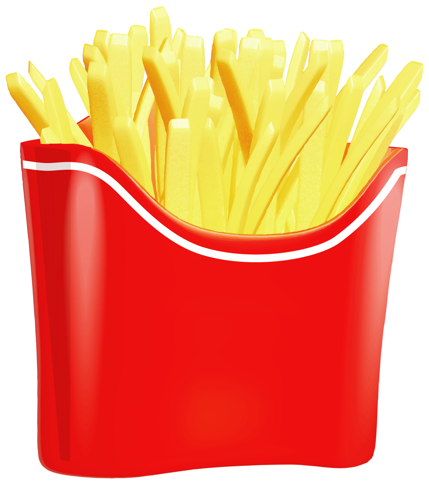 french fries in a red container