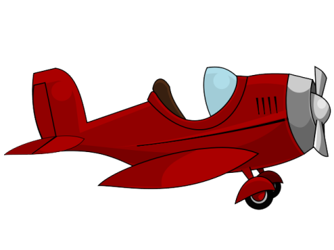 a small red plane with a propeller