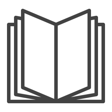 a black and white icon of a book